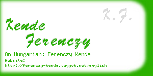 kende ferenczy business card